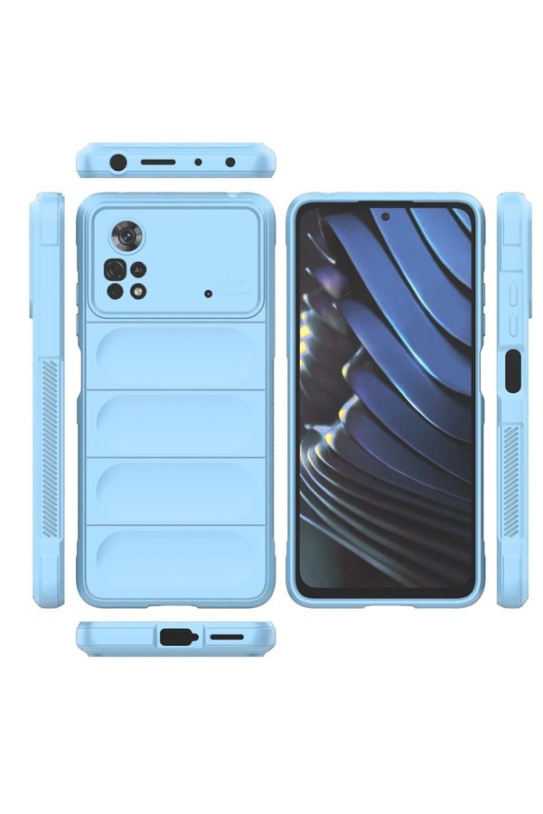 Xi̇aomi̇ Poco X4 Pro 5G Kılıf Opti̇mum Si̇li̇kon - Sky Blue - Dropx2175-1228