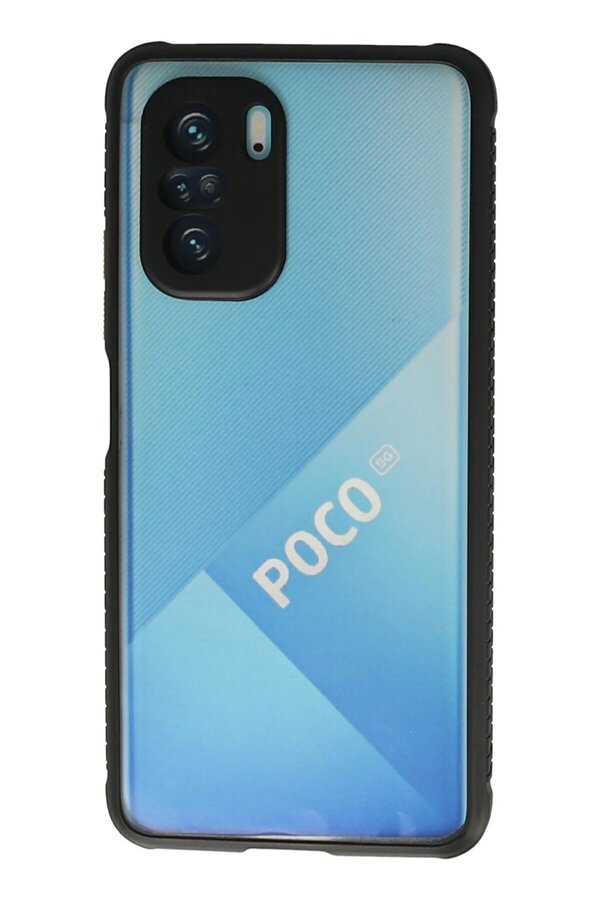 CepteToptan Xiaomi Poco F3 Kılıf Miami Şeffaf Silikon - Siyah - DROPX1897-7411