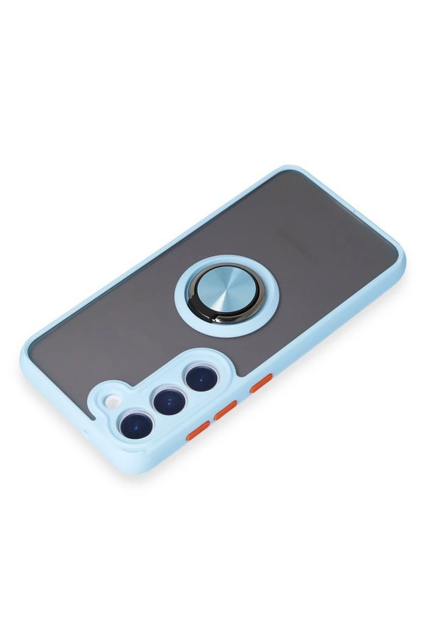 Samsung Galaxy S23 Kılıf Montreal Yüzüklü Si̇li̇kon Kapak - Buz Mavi̇ - Dropx7531-7581