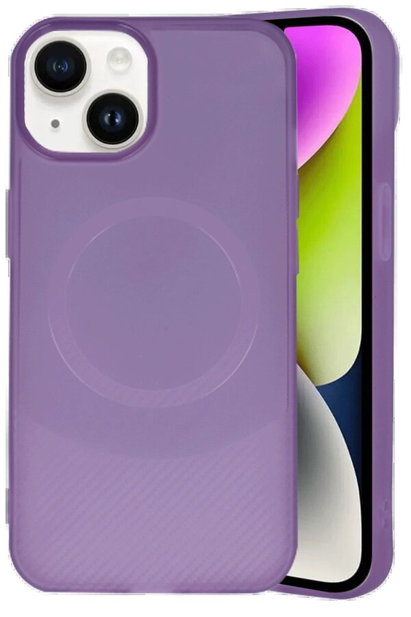 İphone 14 Kılıf Maya Karbon Kapak - Mürdüm - Dropx4409-8047