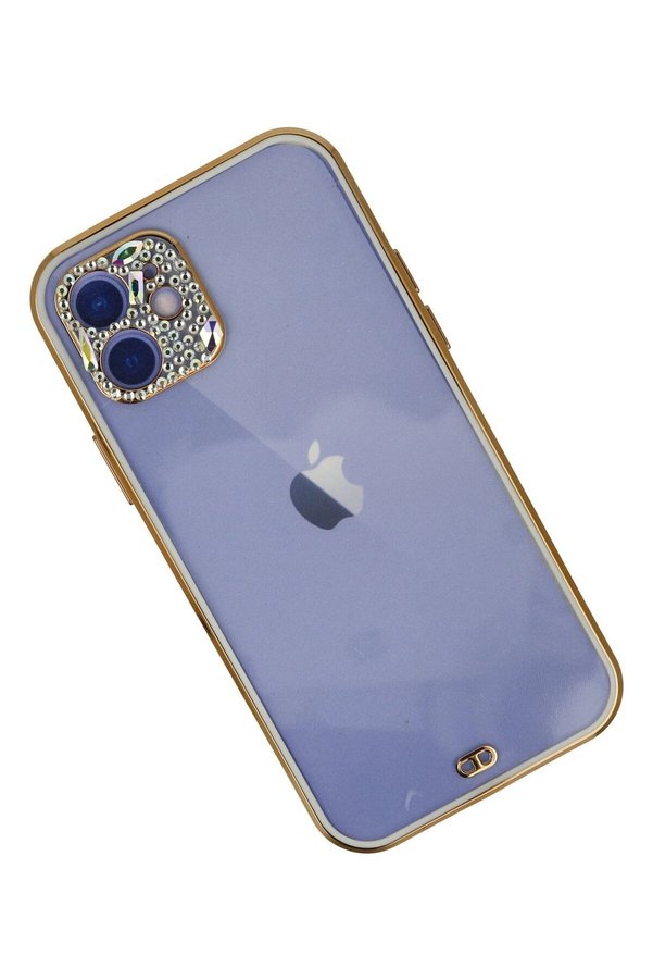 İphone 12 Kılıf Li̇va Taşlı Si̇li̇kon - Beyaz - Dropx7810-7903