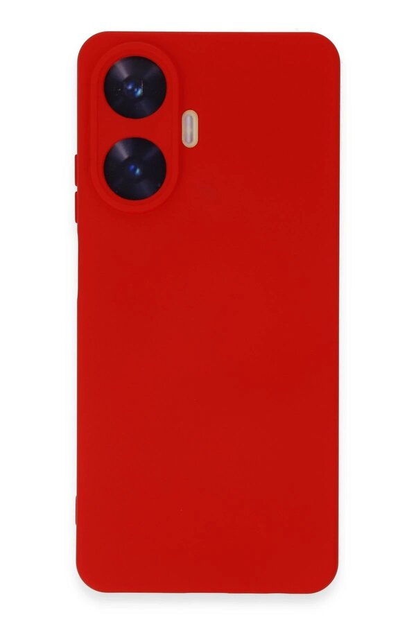 Realme C55 Kılıf Nano İçi̇ Kadi̇fe Si̇li̇kon - Kırmızı - Dropx8167-3223