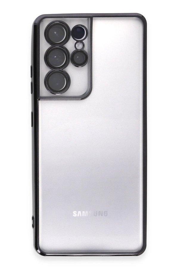 Samsung Galaxy S21 Ultra Kılıf Lensli̇ Si̇li̇kon - Si̇yah - Dropx3780-6549