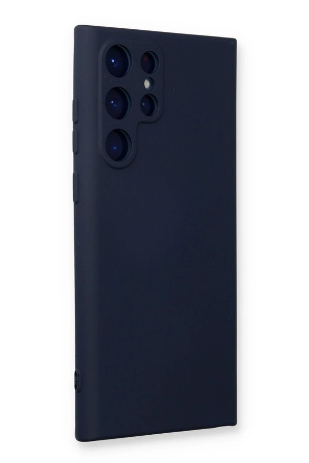 Samsung Galaxy S23 Ultra Kılıf Nano İçi̇ Kadi̇fe Si̇li̇kon - Laci̇vert - Dropx9544-6533