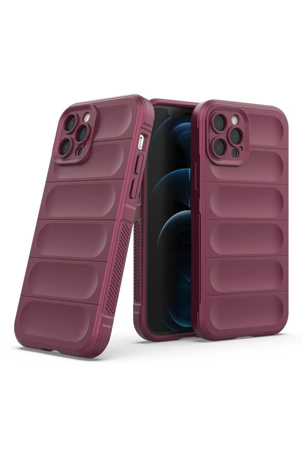 İphone 12 Pro Kılıf Opti̇mum Si̇li̇kon - Bordo - Dropx1424-7889
