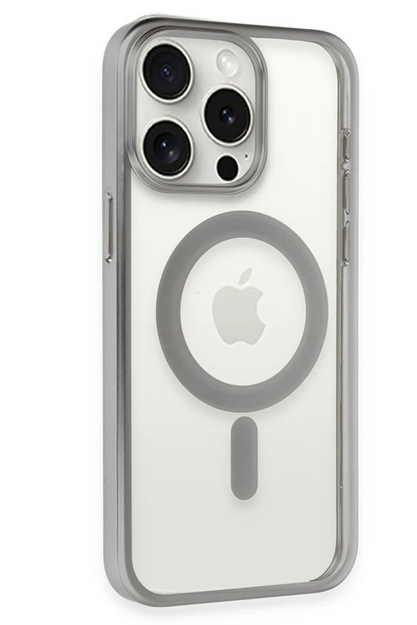 İphone 15 Pro Kılıf Erozi̇ Magsafe Kapak - Gümüş - Dropx6501-3697