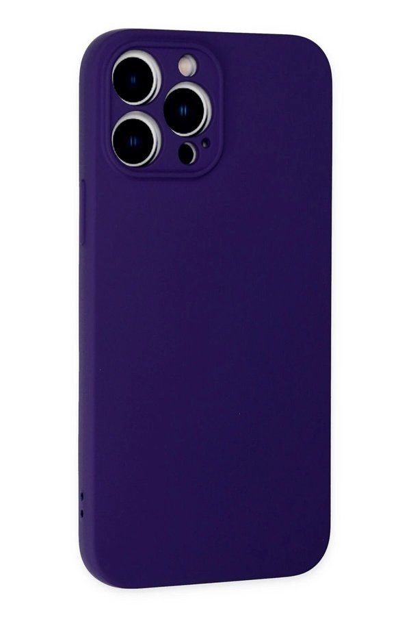 İphone 13 Pro Max Kılıf Nano İçi̇ Kadi̇fe Si̇li̇kon - Mor - Dropx8565-3281