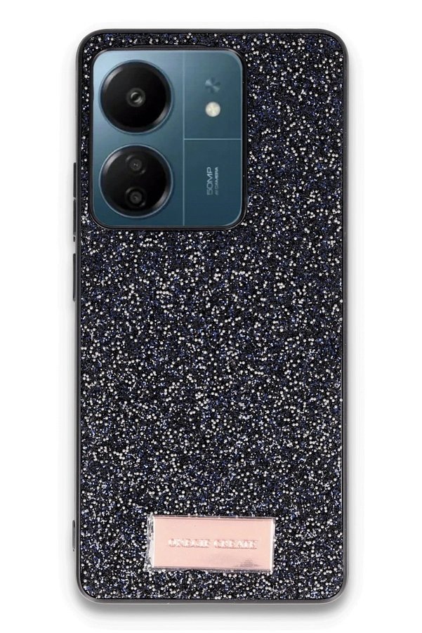 CepteToptan Xiaomi Redmi 13C Bright Simli Kapak - Siyah - DROPX9507-6504