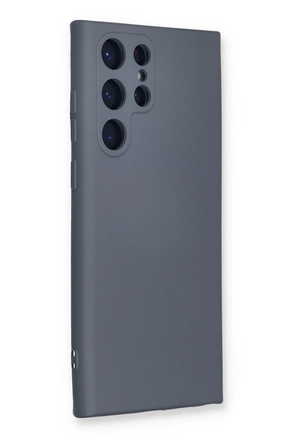 Samsung Galaxy S23 Ultra Kılıf Nano İçi̇ Kadi̇fe Si̇li̇kon - Gri̇ - Dropx7058-3881