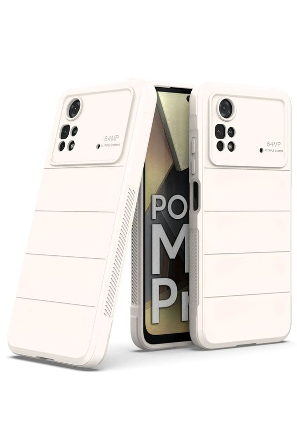 Xi̇aomi̇ Poco M4 Pro 4G Kılıf Opti̇mum Si̇li̇kon - Krem - Dropx4501-1346
