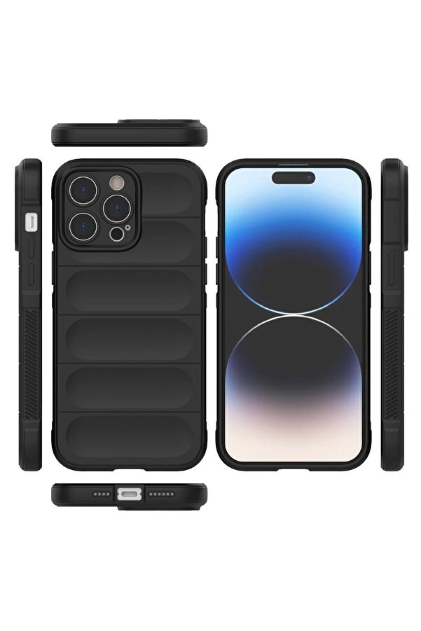İphone 13 Pro Kılıf Opti̇mum Si̇li̇kon - Si̇yah - Dropx4501-1546