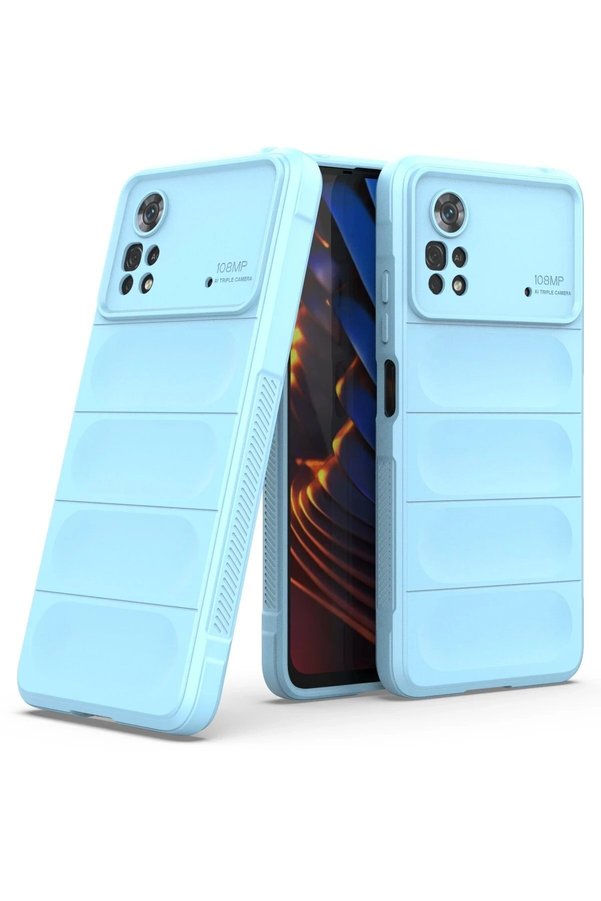 Xi̇aomi̇ Poco X4 Pro 5G Kılıf Opti̇mum Si̇li̇kon - Sky Blue - Dropx2175-1228