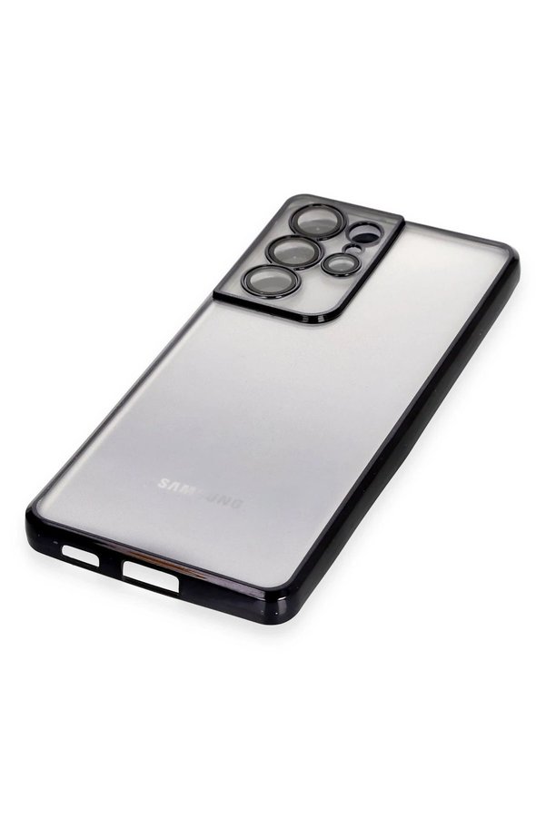 Samsung Galaxy S21 Ultra Kılıf Lensli̇ Si̇li̇kon - Si̇yah - Dropx3780-6549