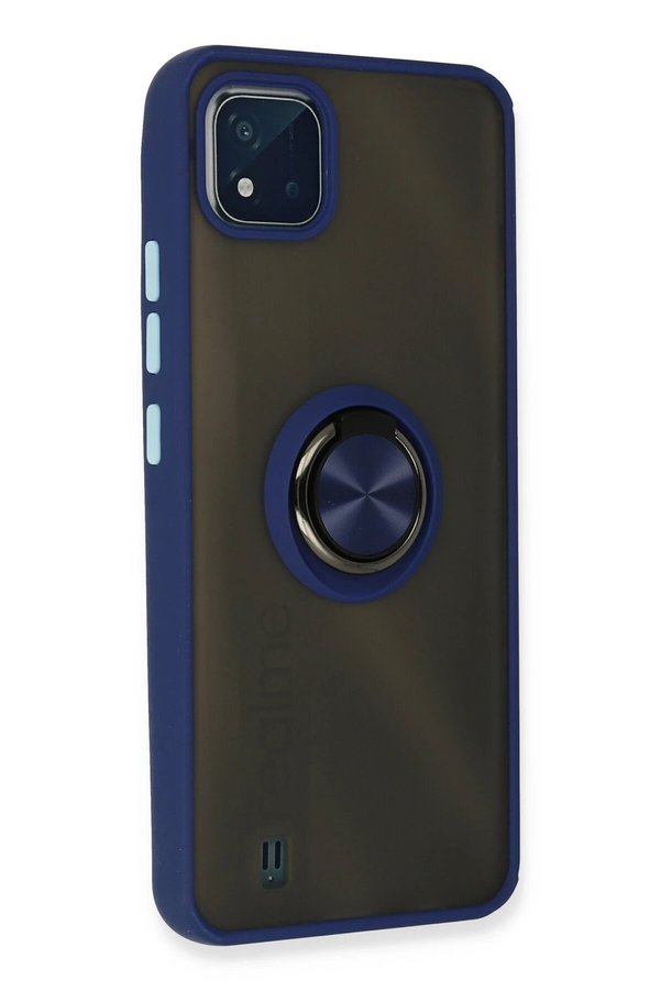 Realme C11 2021 Kılıf Montreal Yüzüklü Si̇li̇kon Kapak - Laci̇vert - Dropx1762-5822