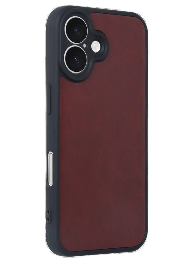 İphone 16 Kılıf Aras Deri̇ Kapak - Bordo - Dropx7737-1509