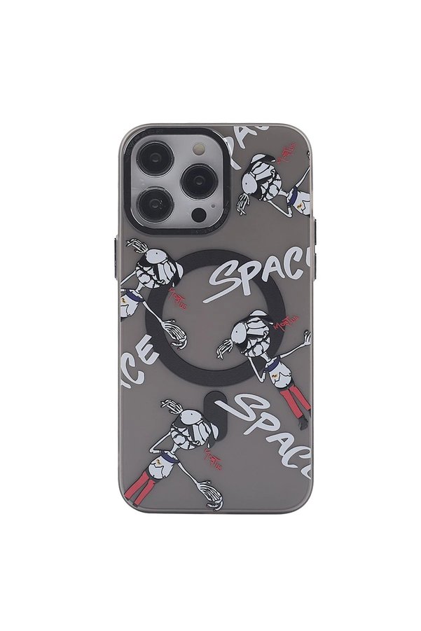 İphone 14 Pro Kılıf Apollo Magneti̇csafe Desenli̇ Kapak - Apollo Si̇yah - 3 - Dropx3330-5053