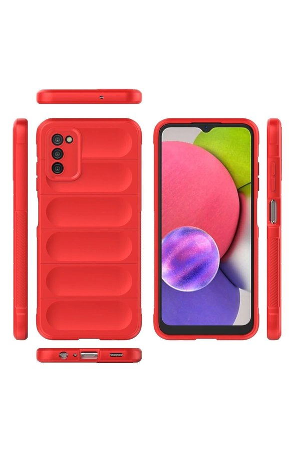 Samsung Galaxy A03S Kılıf Opti̇mum Si̇li̇kon - Kırmızı - Dropx4570-6701