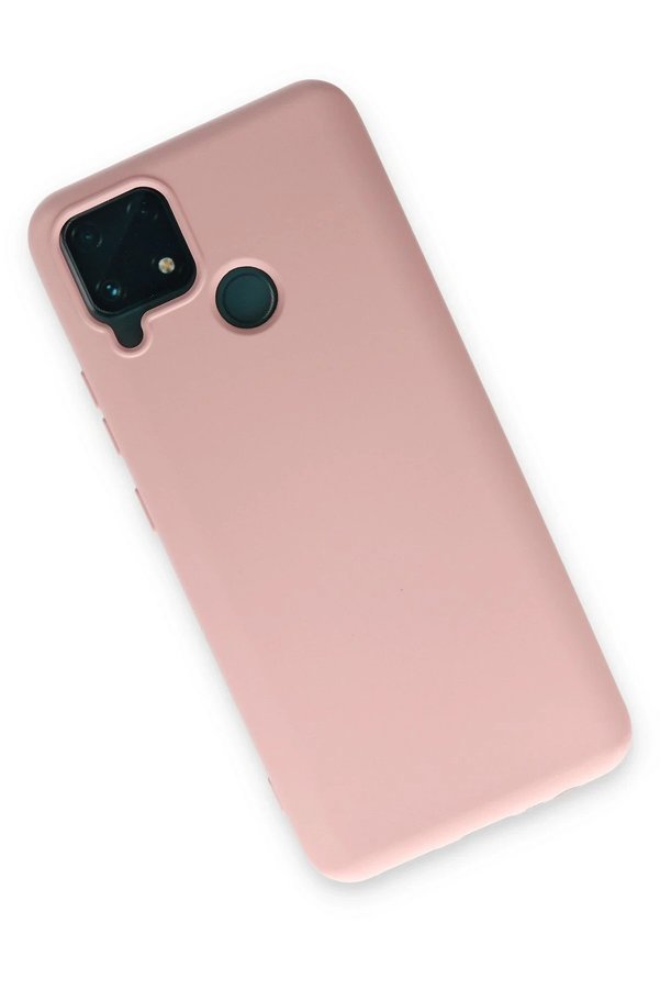 Realme C15 Kılıf Nano İçi̇ Kadi̇fe Si̇li̇kon - Pudra - Dropx1558-3577