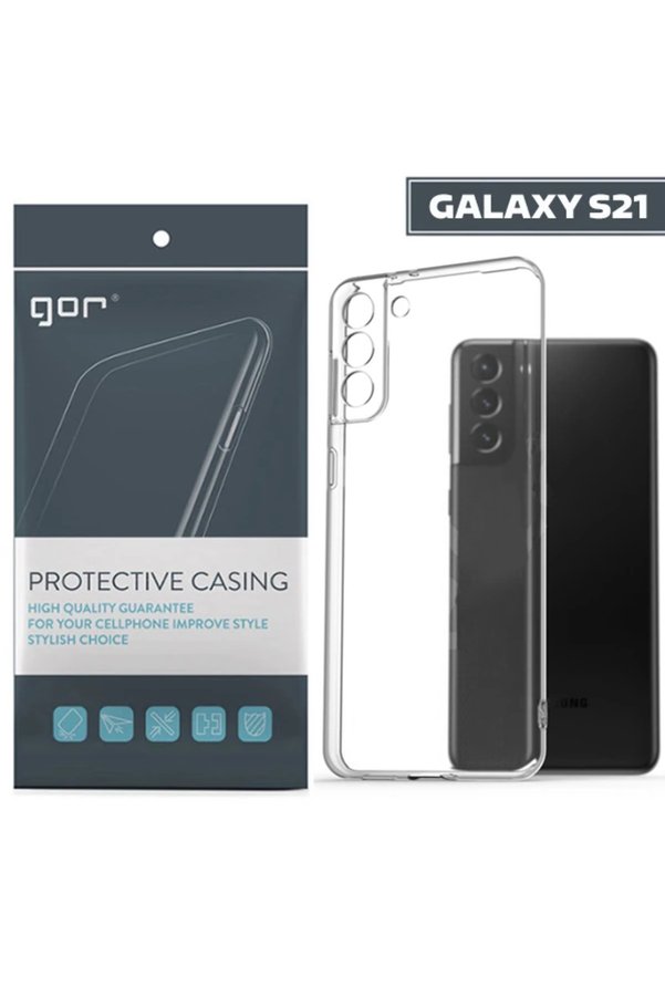 CepteToptan GOR Samsung Galaxy S21 Kılıf Kamera Korumalı Şeffaf Silikon Kılıf-(1903) - DROPX2465-5829