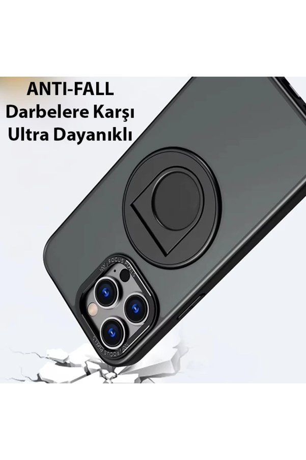 Ally İphone 14 Pro Max İçi̇n Magsafe Uyumlu Yüzük Standlı Manyeti̇k Si̇li̇kon K - Dropx4970-2455