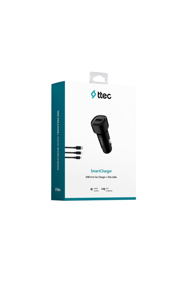 Ttec Smartcharger 2.4A Araç Şarj Aleti + Trio Kablo