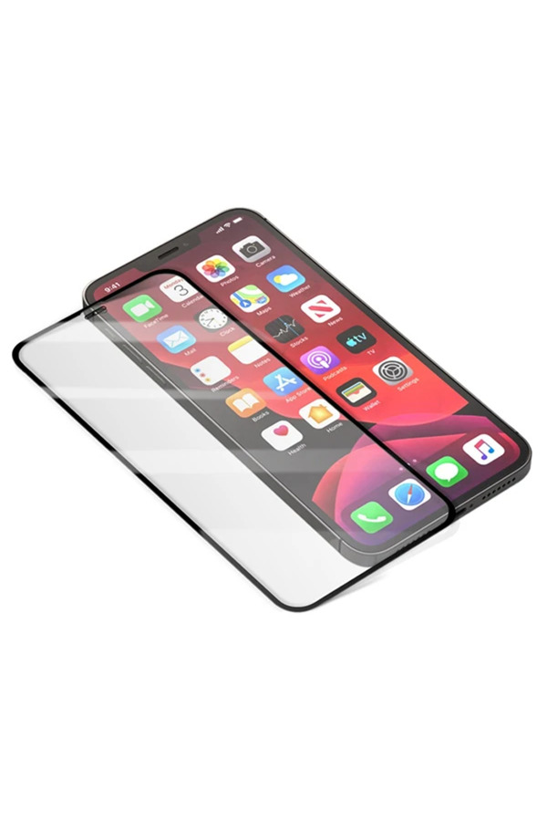 Geneloem İphone 12/ 12 Pro 6.1 Full Glue Tempered Cam Ekran Koruyucu Full Kaplama-(5775) - Korbx8462-8650