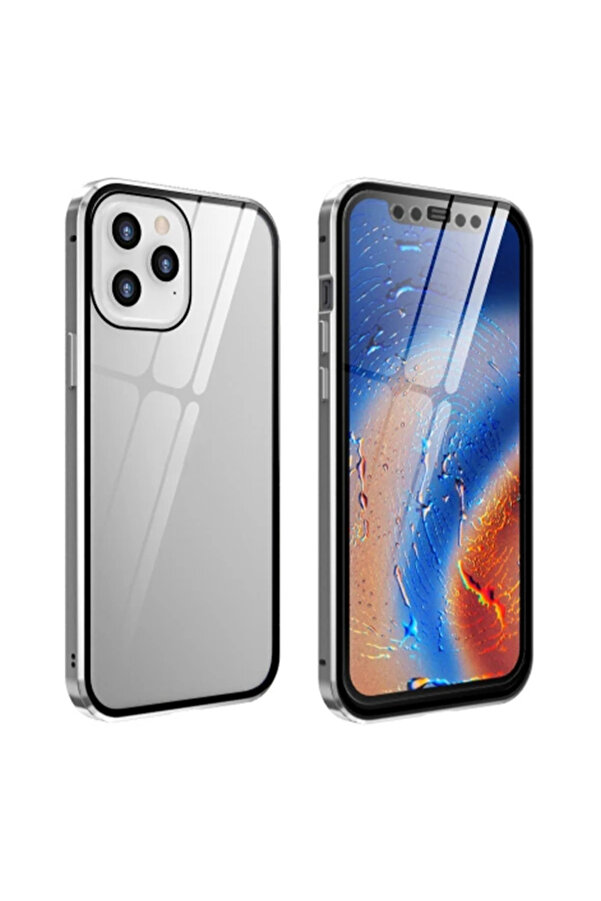 İphone 12 Pro Mıknatıslı 360 Derece Ön Ve Arka Cam Full Korumalı Manyeti̇k - Dropx2643-3118