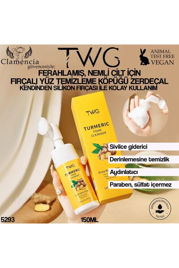 Twg Clamencia Twg Turmeric (Zerdeçal) Fırçalı Yüz Temizleme Köpüğü 150Ml