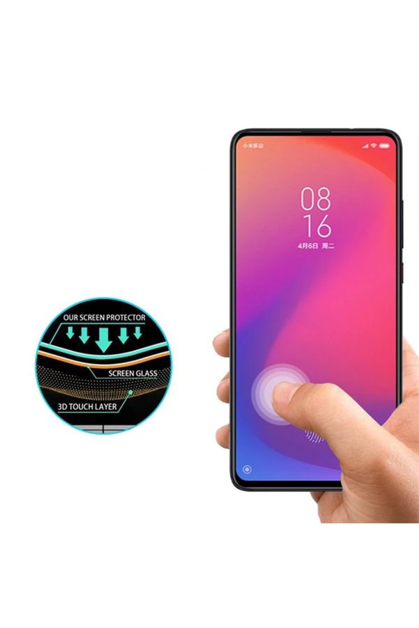 Geneltedarik 9T /K20 Pro Full Glue Tempered Cam Ekran Koruyucu Full Kaplama-(5775) - Emthba8996-8108