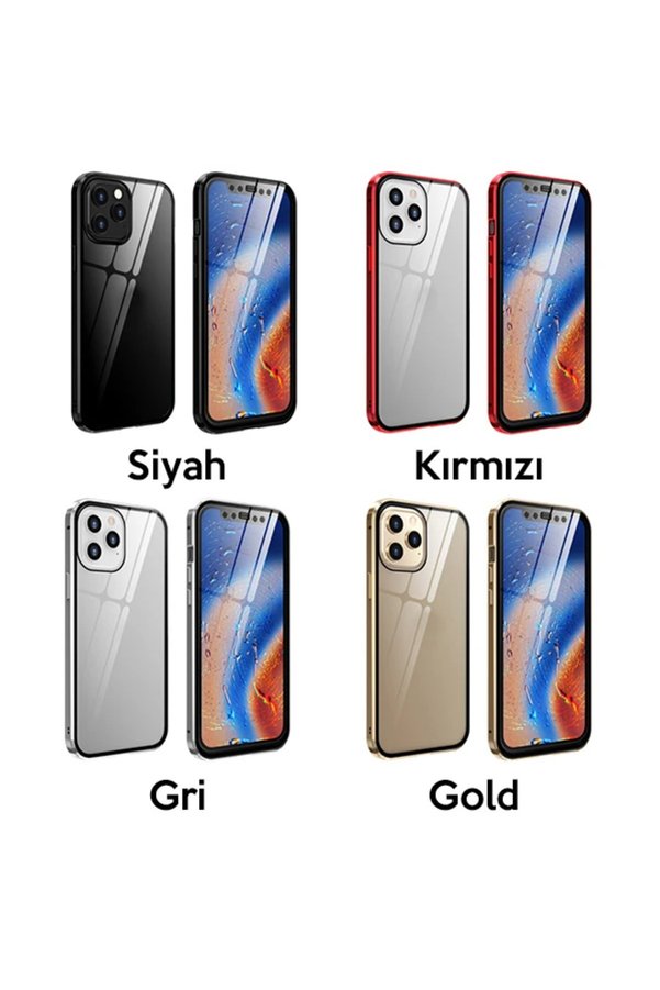 İphone 12 Pro Mıknatıslı 360 Derece Ön Ve Arka Cam Full Korumalı Manyeti̇k - Dropx2643-3118