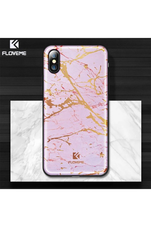 Floveme İphone X Xs Mermer Desenli̇ Premi̇um Si̇li̇kon Kılıf-(1903) - Dropx7275-3331