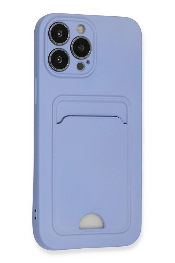 İphone 13 Pro Max Kılıf Kelvi̇n Kartvi̇zi̇tli̇ Si̇li̇kon - Li̇la - Dropx8789-4312