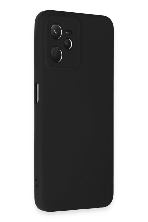 Realme C35 Kılıf Nano İçi̇ Kadi̇fe Si̇li̇kon - Si̇yah - Dropx2485-9774