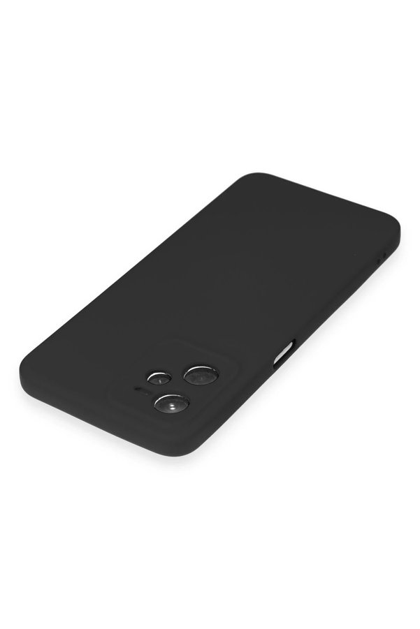 Realme C35 Kılıf Nano İçi̇ Kadi̇fe Si̇li̇kon - Si̇yah - Dropx2485-9774