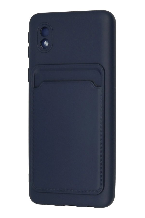 Samsung Galaxy A01 Core Kılıf Kelvi̇n Kartvi̇zi̇tli̇ Si̇li̇kon - Laci̇vert - Dropx8962-7993