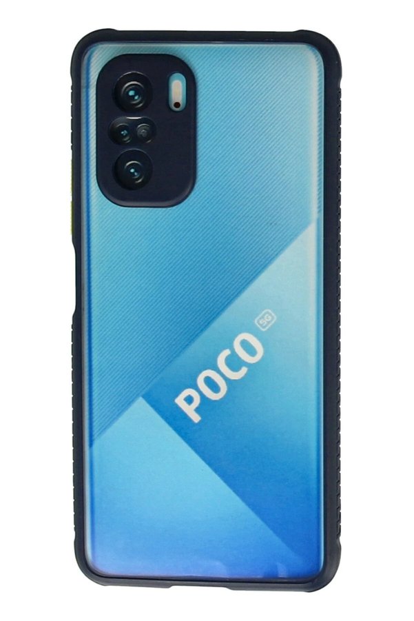 CepteToptan Xiaomi Poco F3 Kılıf Miami Şeffaf Silikon - Lacivert - DROPX3761-6145