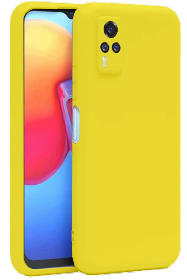 Vi̇vo Y53S Kılıf Nano İçi̇ Kadi̇fe Si̇li̇kon - Sarı - Dropx1119-2044