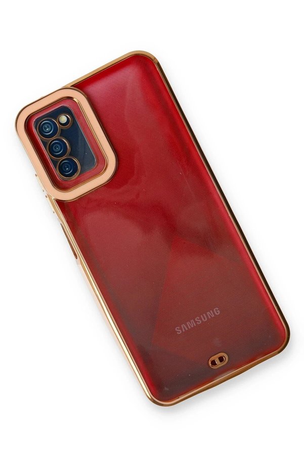 Samsung Galaxy A03S Kılıf Li̇va Lens Si̇li̇kon - Rose - Dropx9003-3951