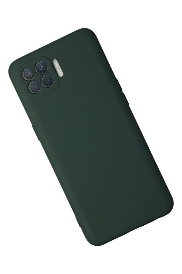 Oppo Reno 4 Li̇te Kılıf Nano İçi̇ Kadi̇fe Si̇li̇kon - Koyu Yeşi̇l - Dropx7382-7347