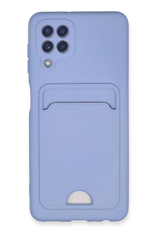 CepteToptan Samsung Galaxy A22 Kılıf Kelvin Kartvizitli Silikon - Lila - DROPX6220-1387
