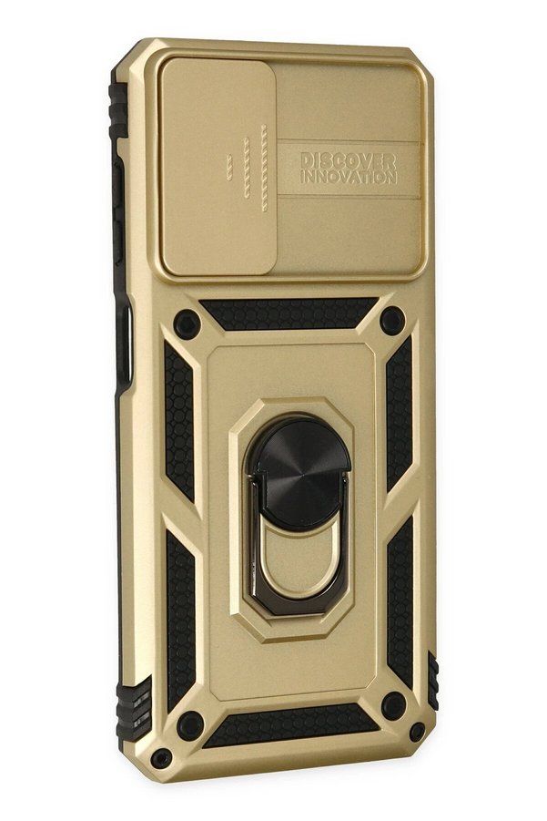 Samsung Galaxy A23 4G Kılıf Pars Lens Yüzüklü Si̇li̇kon - Gold - Dropx7939-4311