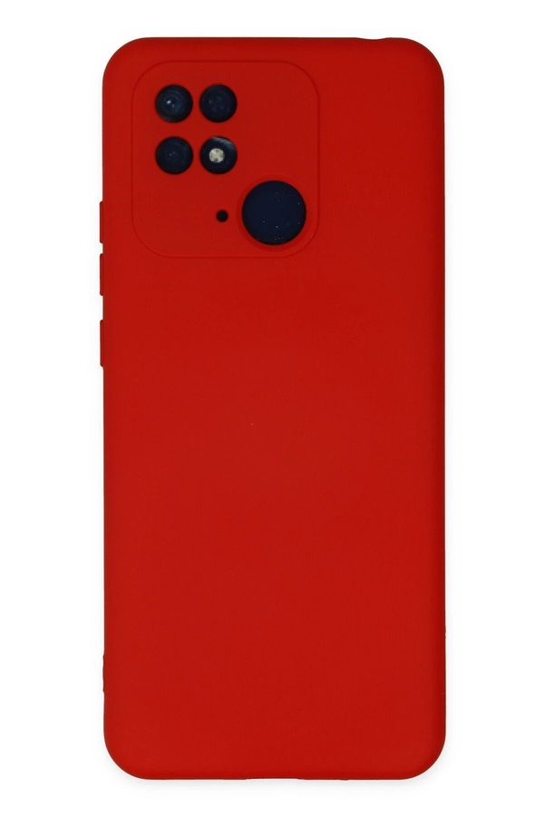 CepteToptan Xiaomi Redmi 10C Kılıf Nano içi Kadife Silikon - Kırmızı - DROPX4568-6094