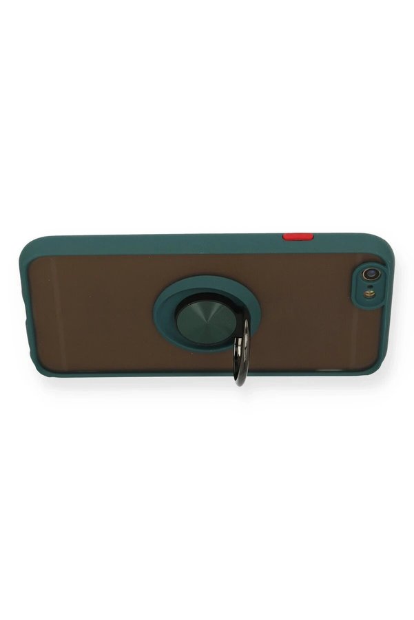 İphone 6 Kılıf Montreal Yüzüklü Si̇li̇kon Kapak - Yeşi̇l - Dropx3758-9044