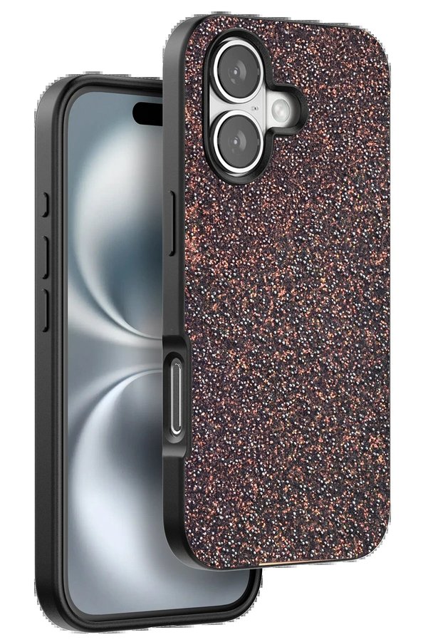 CepteToptan iPhone 16 Plus Bright Simli Kapak - Derin Mor - DROPX3427-5102