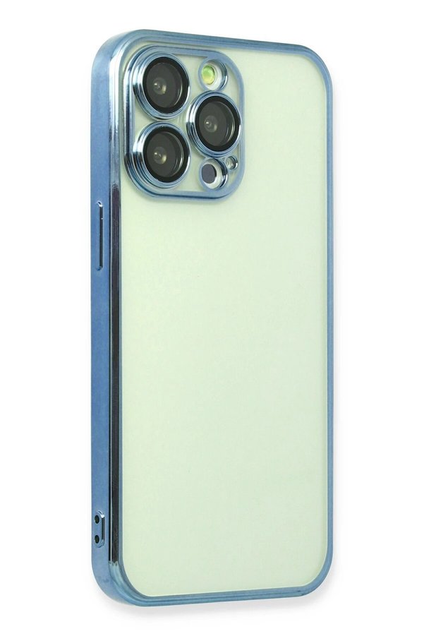 İphone 13 Pro Max Kılıf Lensli̇ Si̇li̇kon - Açık Mavi̇ - Dropx9992-9815