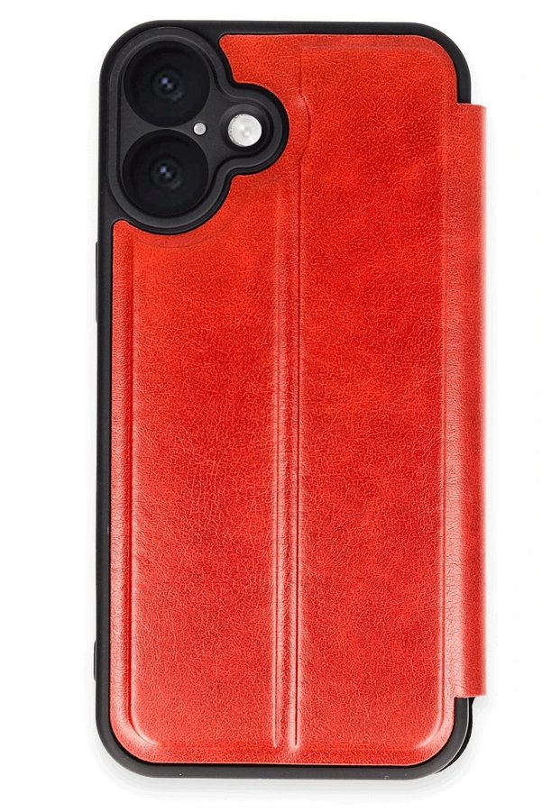 CepteToptan iPhone 16 Plus Kılıf Flip Cover - Kırmızı - DROPX7645-4088