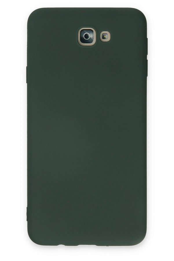 CepteToptan Samsung Galaxy J7 Prime Kılıf Nano içi Kadife Silikon - Koyu Yeşil - DROPX6337-2557