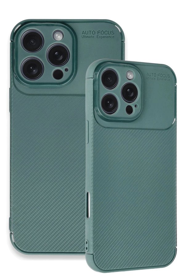 İphone 16 Pro Max Kılıf Auto Focus Karbon Kapak - Koyu Yeşi̇l - Dropx5786-7206