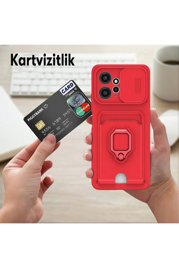 Xi̇aomi̇ Redmi̇ Note 12 4G Kılıf Zuma Kartvi̇zi̇tli̇ Yüzüklü Si̇li̇kon - Pembe - Dropx4657-7486