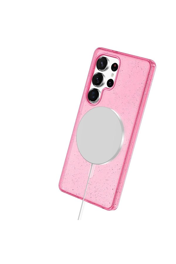 Samsung Galaxy S24 Ultra Kılıf Glow Magsafe Kapak - Pembe - Dropx6994-7040